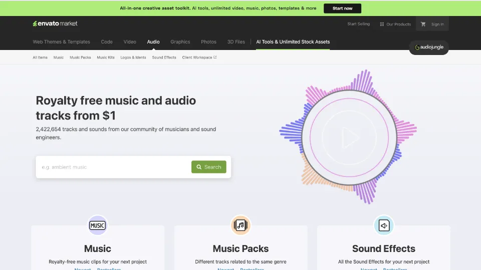 Audio Jungleのトップページ